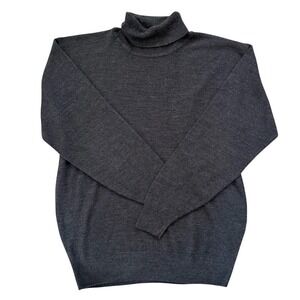 Seahop Mens Charcoal Gray Marl Turtleneck Knit Sweater Size LL Large